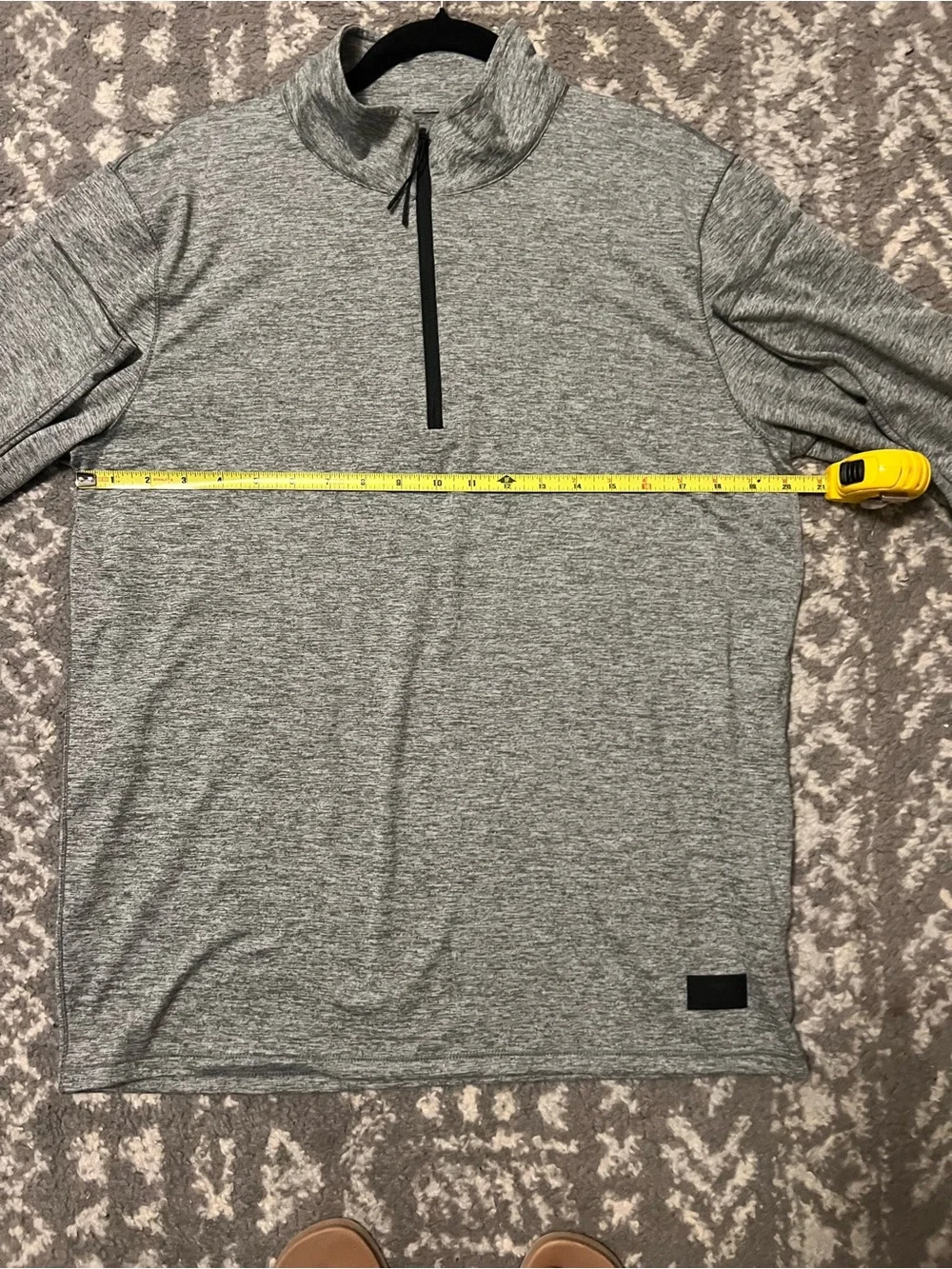 Abercrombie & Fitch Gray Heather Quarter-Zip Pullover
